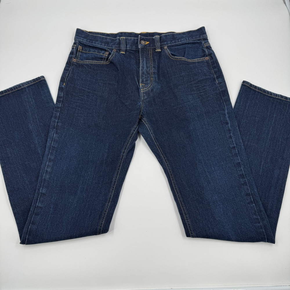 Prana‎ Mens Straight Fit Jeans Dark Indigo Blue Denim Size 33